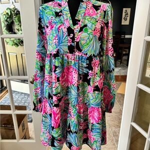 NWOT Lilly Pulitzer Floral Long Sleeve Dress SZ XS